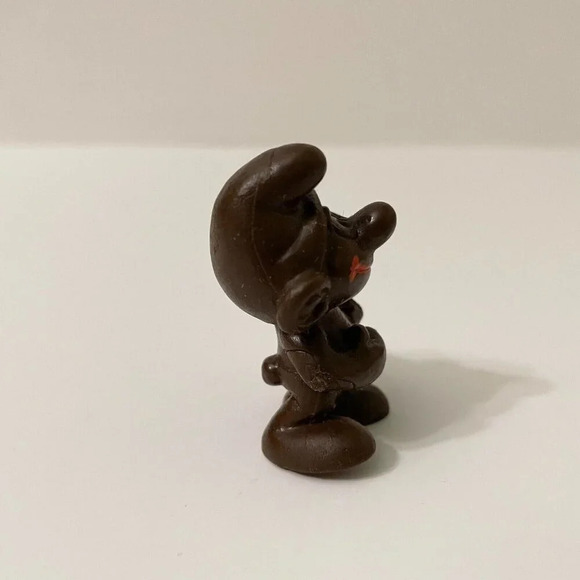 Vintage Smurfs Brown Biscuit Cookie Smurf Display Figure Flaws - Picture 5 of 13